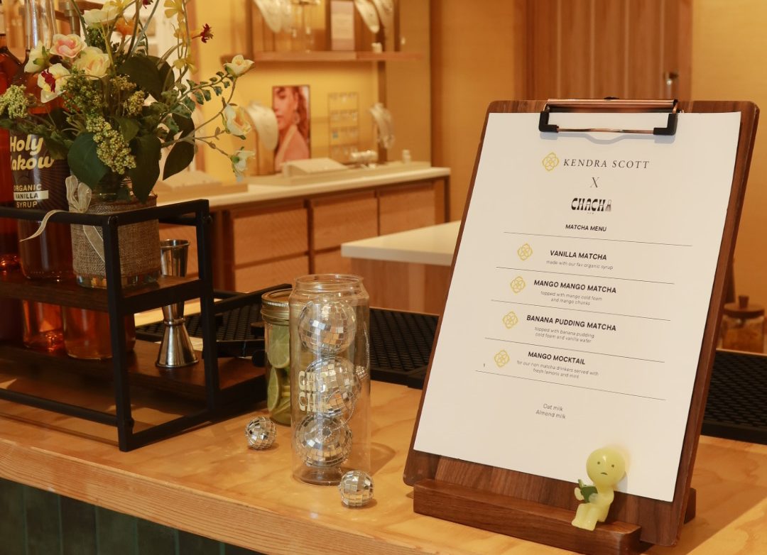 ChaChaCup bar set up inside a Kendra Scott store